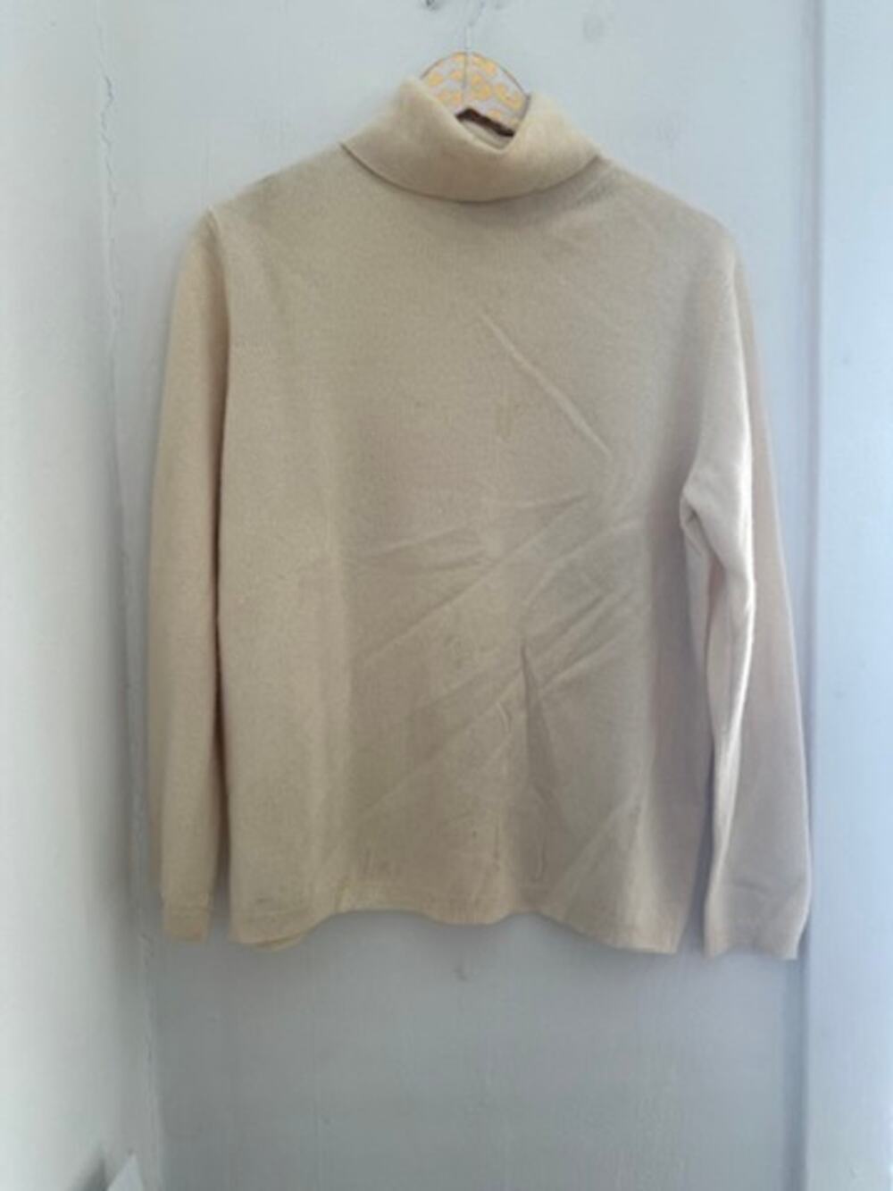 Nordstrom Ivory Women's Funnel Neck Cashmere Sweater | Size Large